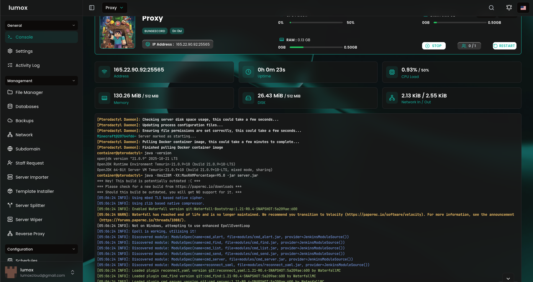 Lumox panel desktop preview